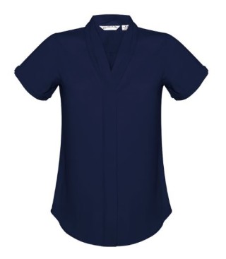 Womens Madison S/S Blouse:Navy