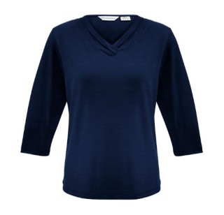 Womens Lana 3/4 Blouse:Navy