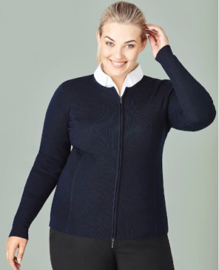 Womens Two Way Zip Cardigan:Navy