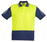 Men's Hi Vis Zone Polo - Yellow/Navy 